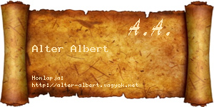 Alter Albert névjegykártya