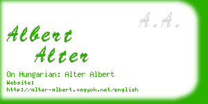 albert alter business card